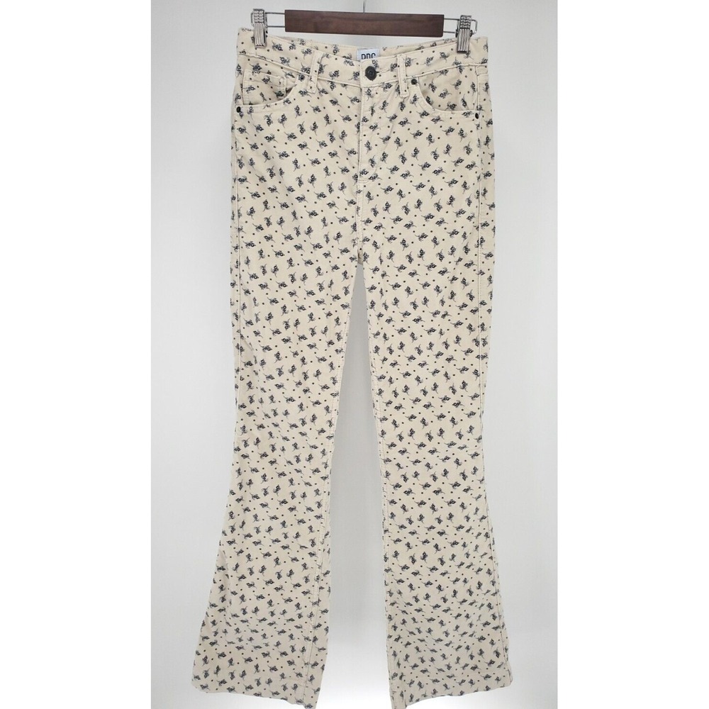 BDG Urban Outfitters Womens Jeans High Rise Slim To Flare Leg Floral 28x32 Ivory